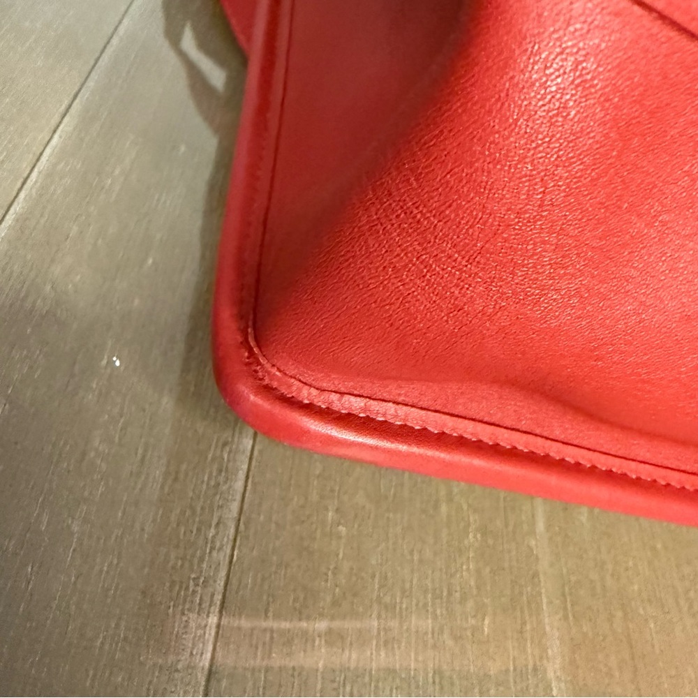 Vintage Red Willis 9927 Coach Vibrant Red Leather Satchel - Picture 8 of 9